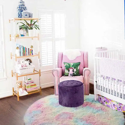 Tapis chambre enfant | rond Arc en ciel