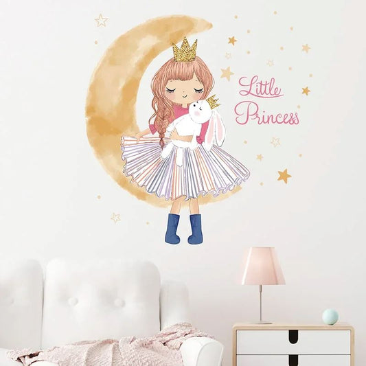 Décoration Murale - PrincesseSticker™ - Lune Beige - Mon Cocon Bébé