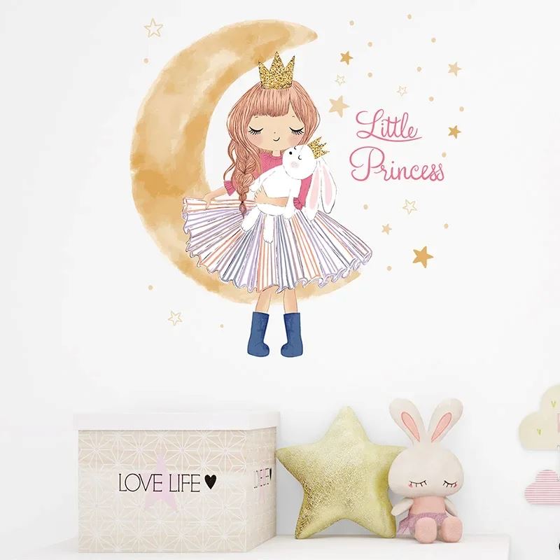 Décoration Murale - PrincesseSticker™ - Lune Beige - Mon Cocon Bébé