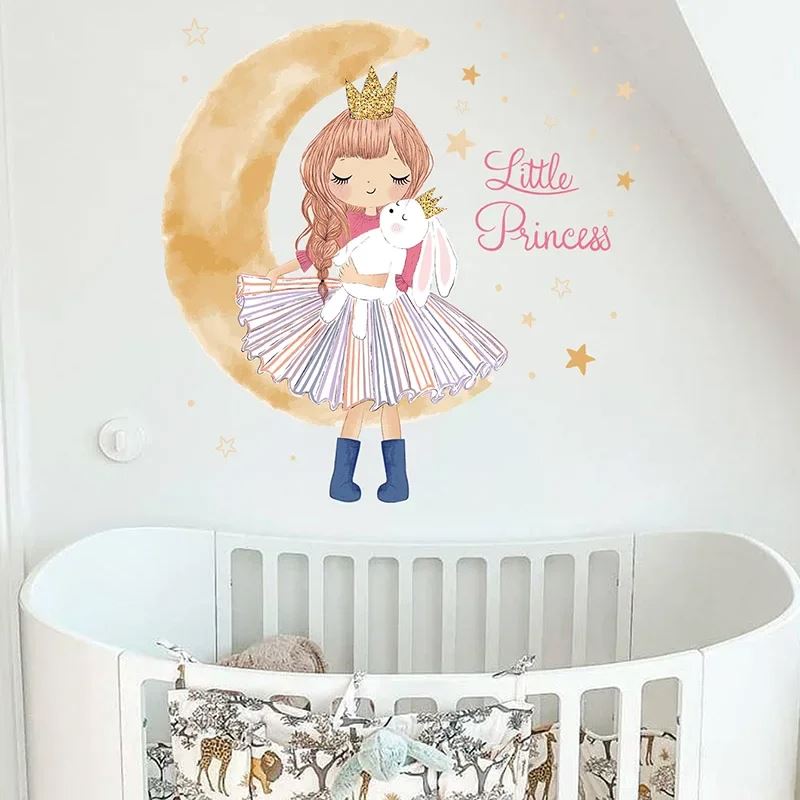 Décoration Murale - PrincesseSticker™ - Lune Beige - Mon Cocon Bébé