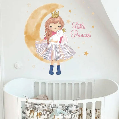 Décoration Murale - PrincesseSticker™ - Lune Beige - Mon Cocon Bébé