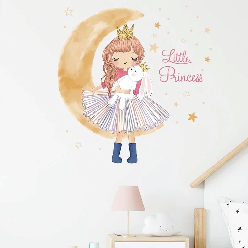 Décoration Murale - PrincesseSticker™ - Lune Beige - Mon Cocon Bébé