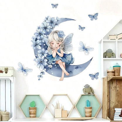 Décoration Murale - PrincesseSticker™ - Lune Bleue - Mon Cocon Bébé