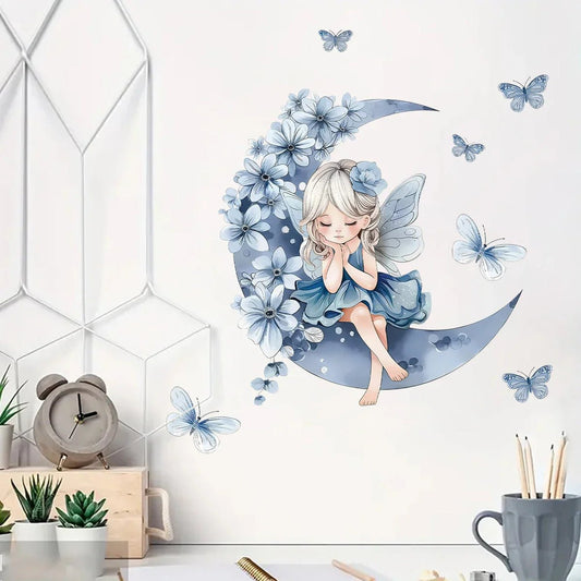 Décoration Murale - PrincesseSticker™ - Lune Bleue - Mon Cocon Bébé