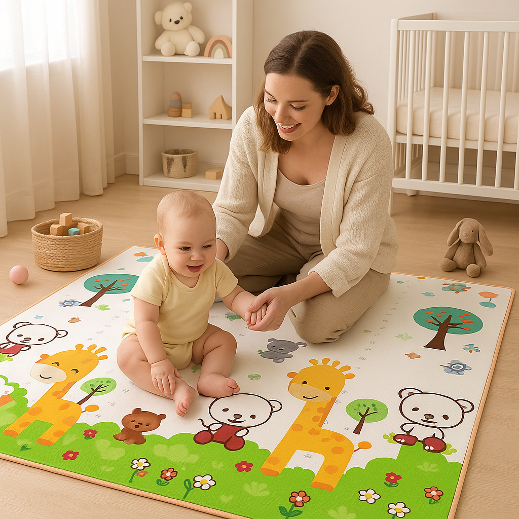 Tapis d'Eveil | Double face Nounours & Girafe