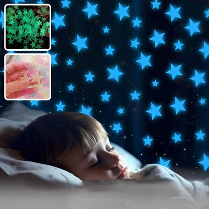 Stickers muraux | étoiles fluorescentes colorées