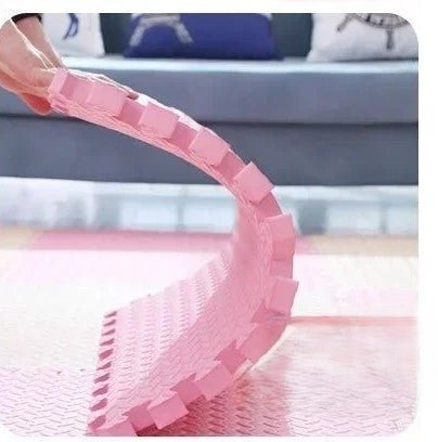 Tapis de sol - Puzzle Rose et Beige - Mon Cocon Bébé