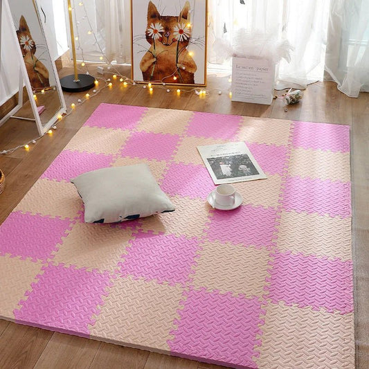 Tapis de sol - Puzzle Rose et Beige - Mon Cocon Bébé